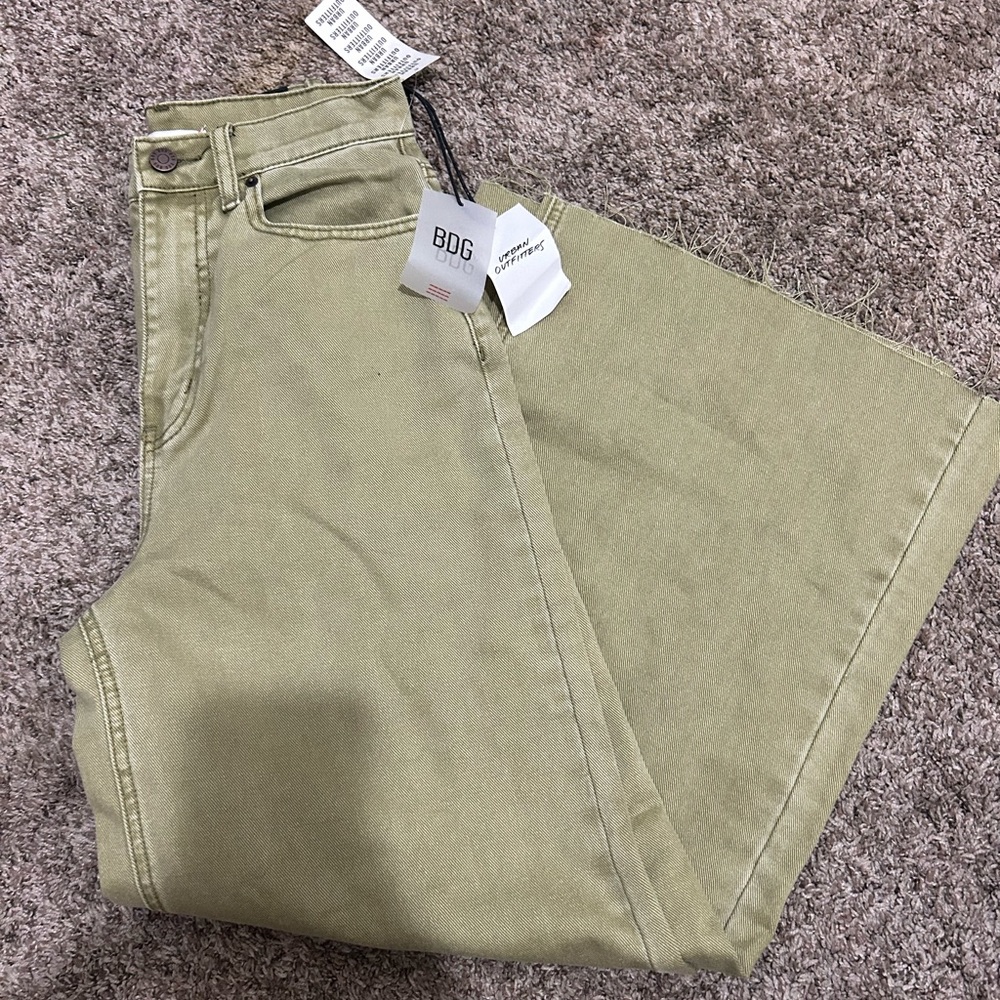 Green Urban Outfitters Wide Leg Jeans
